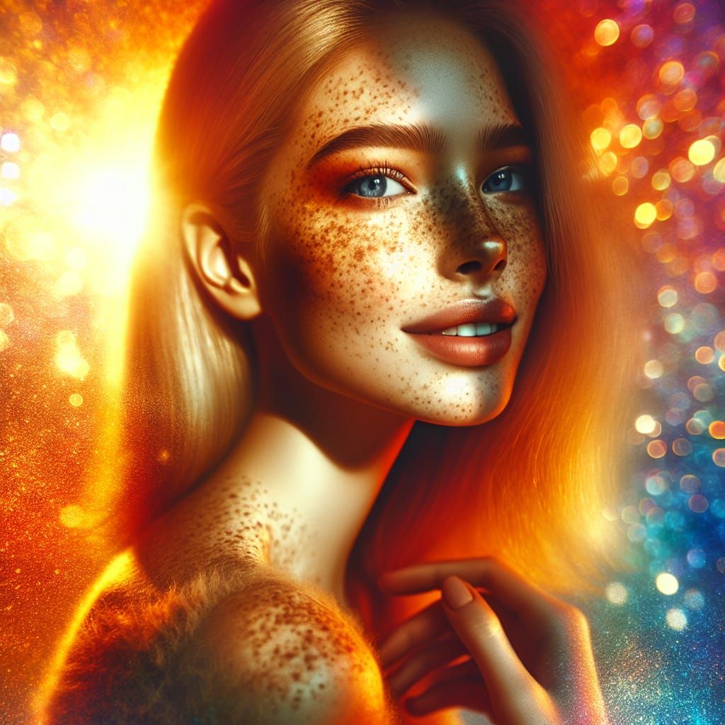 Captivating Blonde Girl Portrait in Concept Art Style