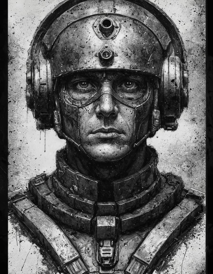 Tired Starship Trooper with Sad Eyes