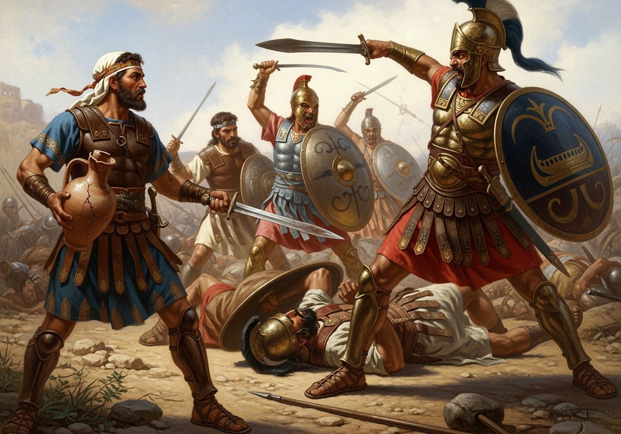 Judean Warrior Confronts Phoenician Lord in Ancient Israel