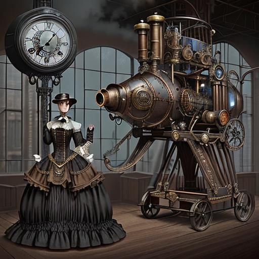 Steampunk features steam-powered technology in a Victorian-era aesthetic, while surrealism defies logic and reason.