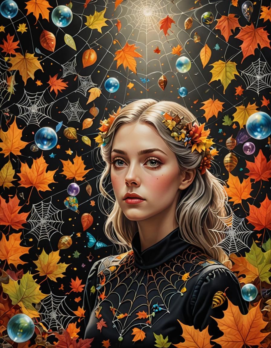 Dreamlike Autumn Scene in Surrealist Style