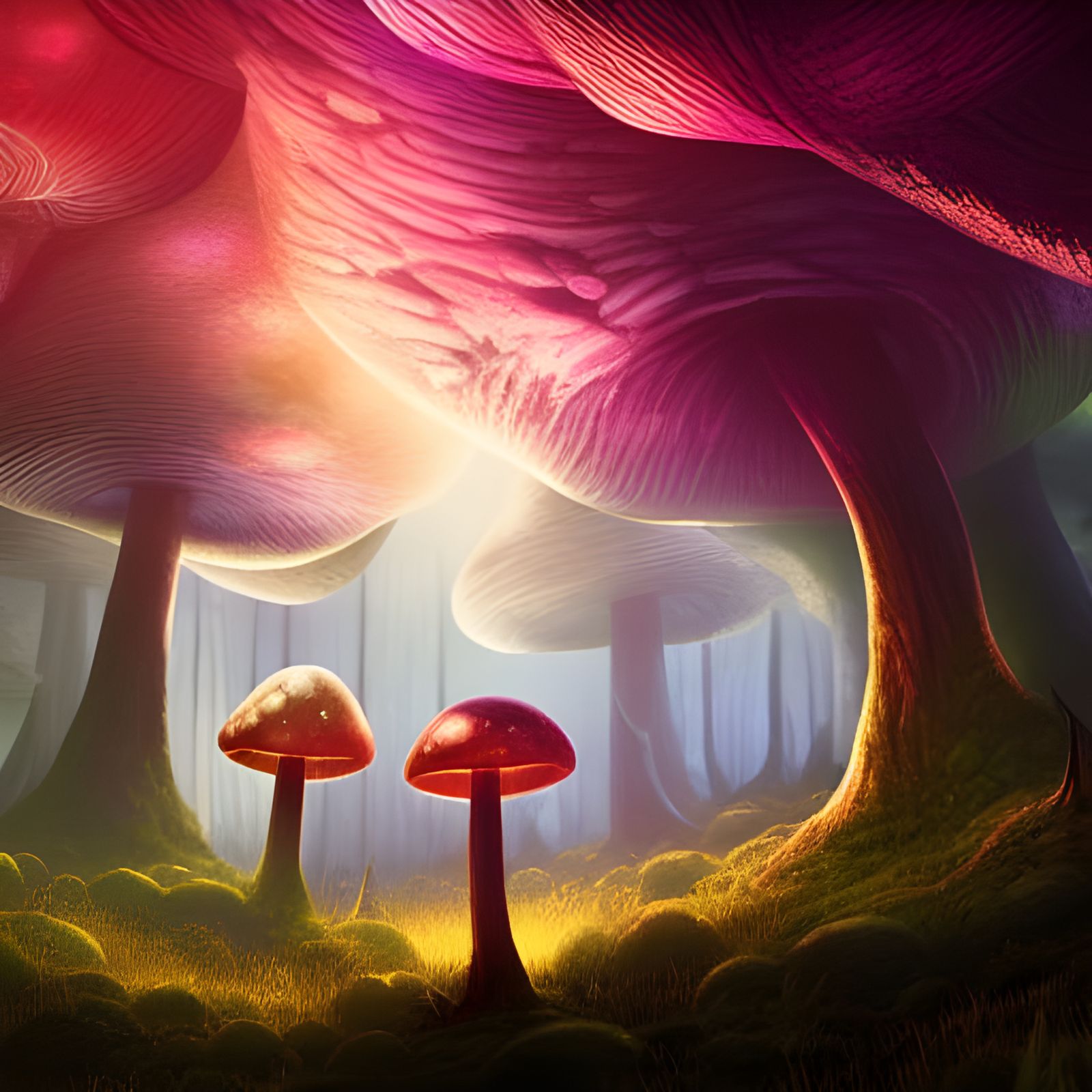 Glowing Mushroom Forest in Fantasy Style