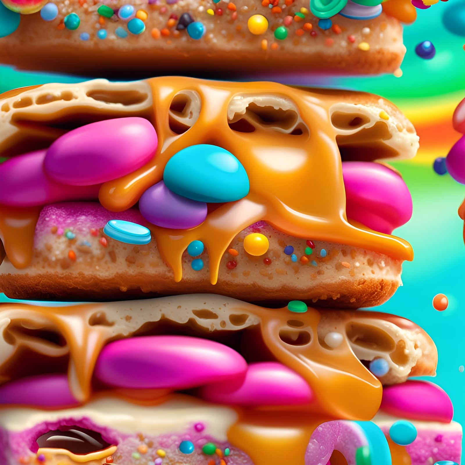 Candy Caramel Sandwich in Candyland Art Style