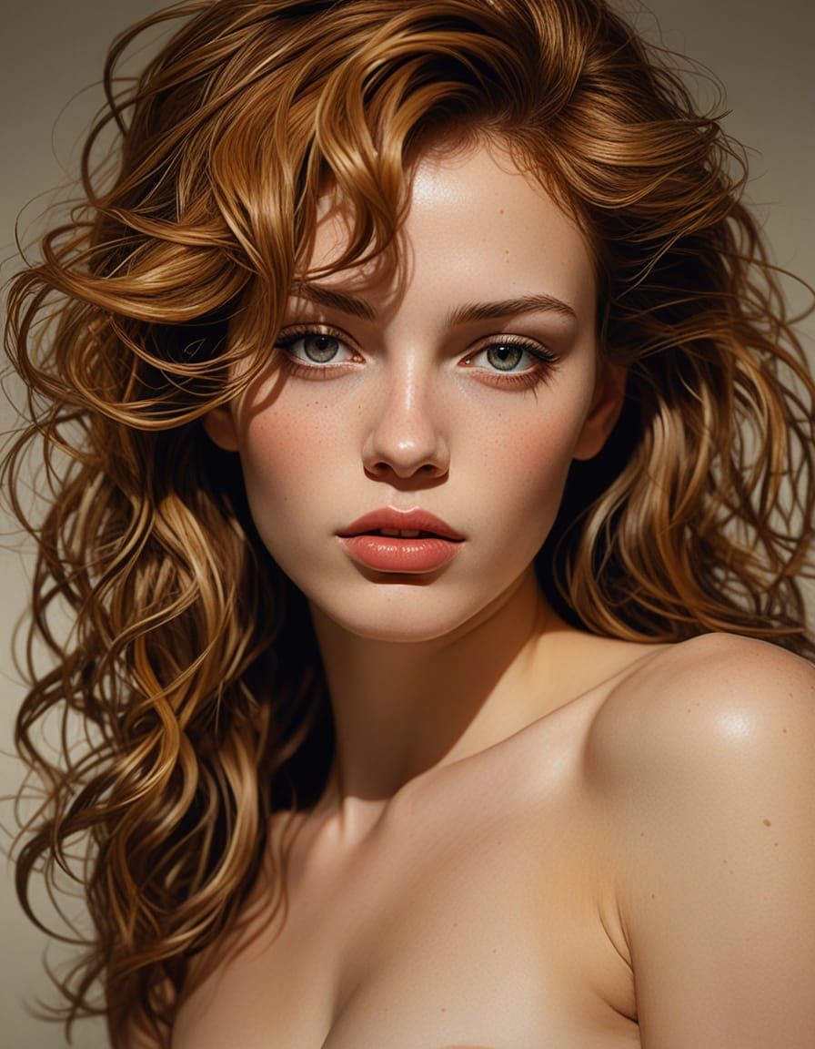 Hyper-Detailed Woman in Chiaroscuro Lighting