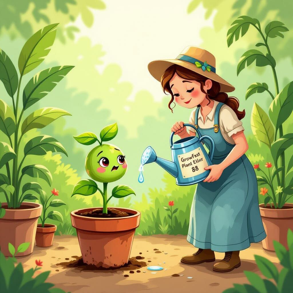 Sad Plant Creature Receives Magical Potion