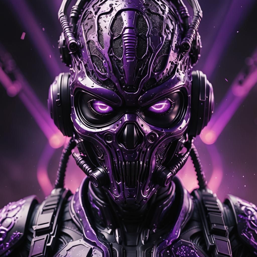 Futuristic Alien Soldier Portrait in 3D