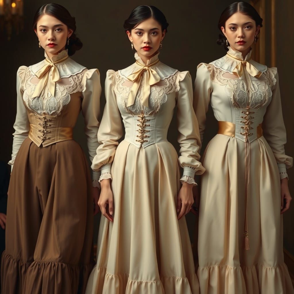 Women in 19th-Century European Aristocracy Gowns