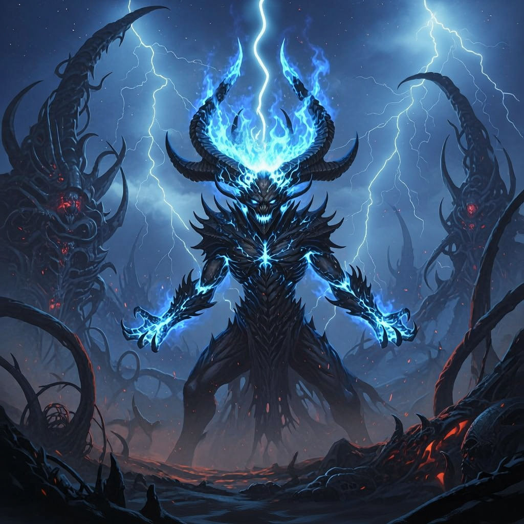 Demonic Lightning Entity Unleashes Electric Fury