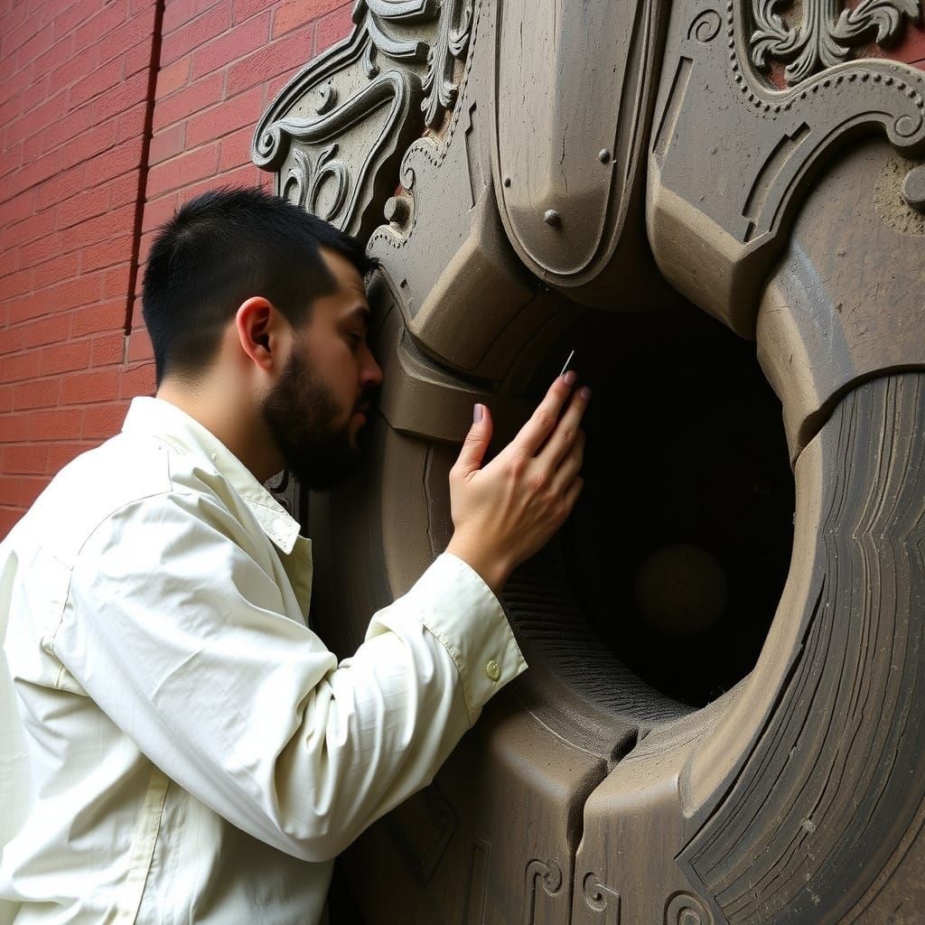 Surreal Nude Figure Emerging from Abstract Space