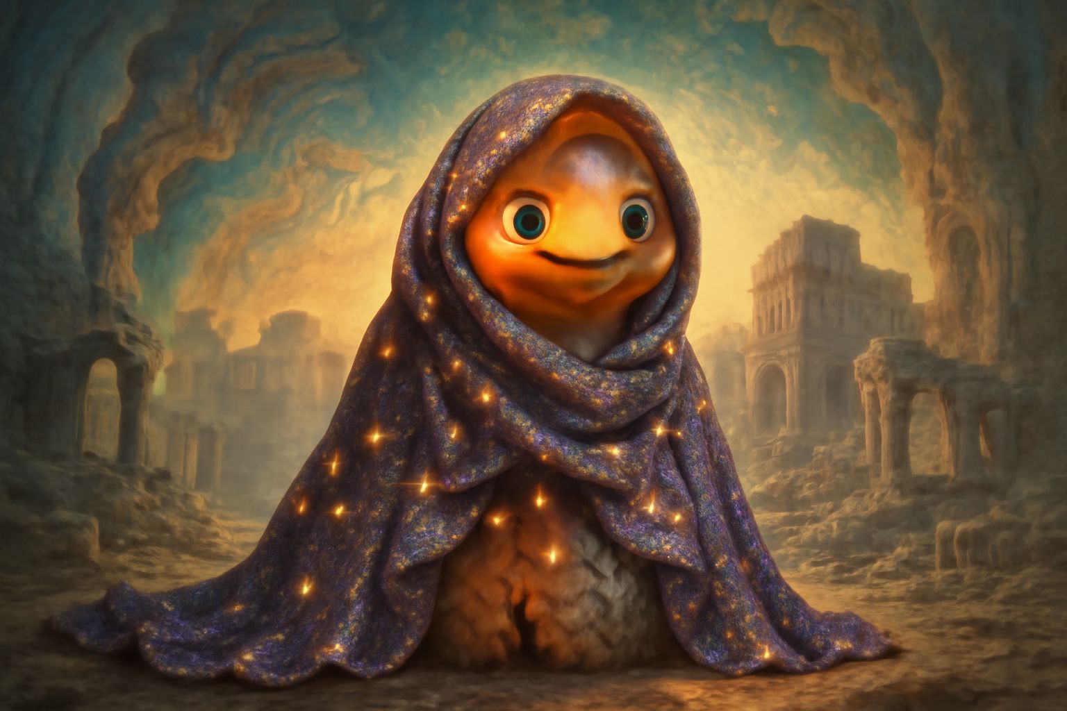 Fireagate Speleothem in Sparklecloth-with-Fairylights Karst Inversac