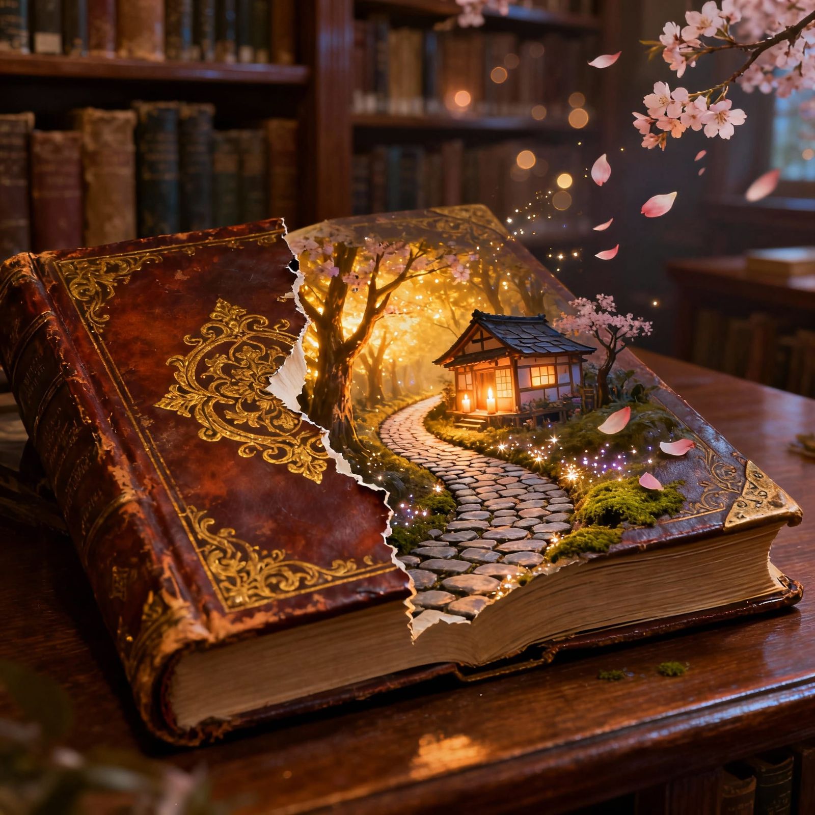 Fantasy Cottage Revealed Inside Enchanted Antique Book