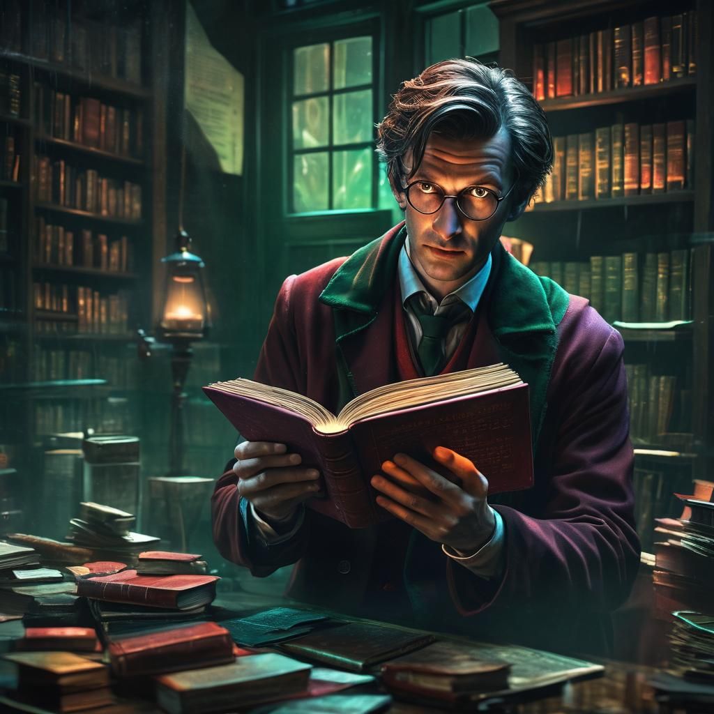 "Oh, hello ! Sorry I couldn't resist reading your book collection !"