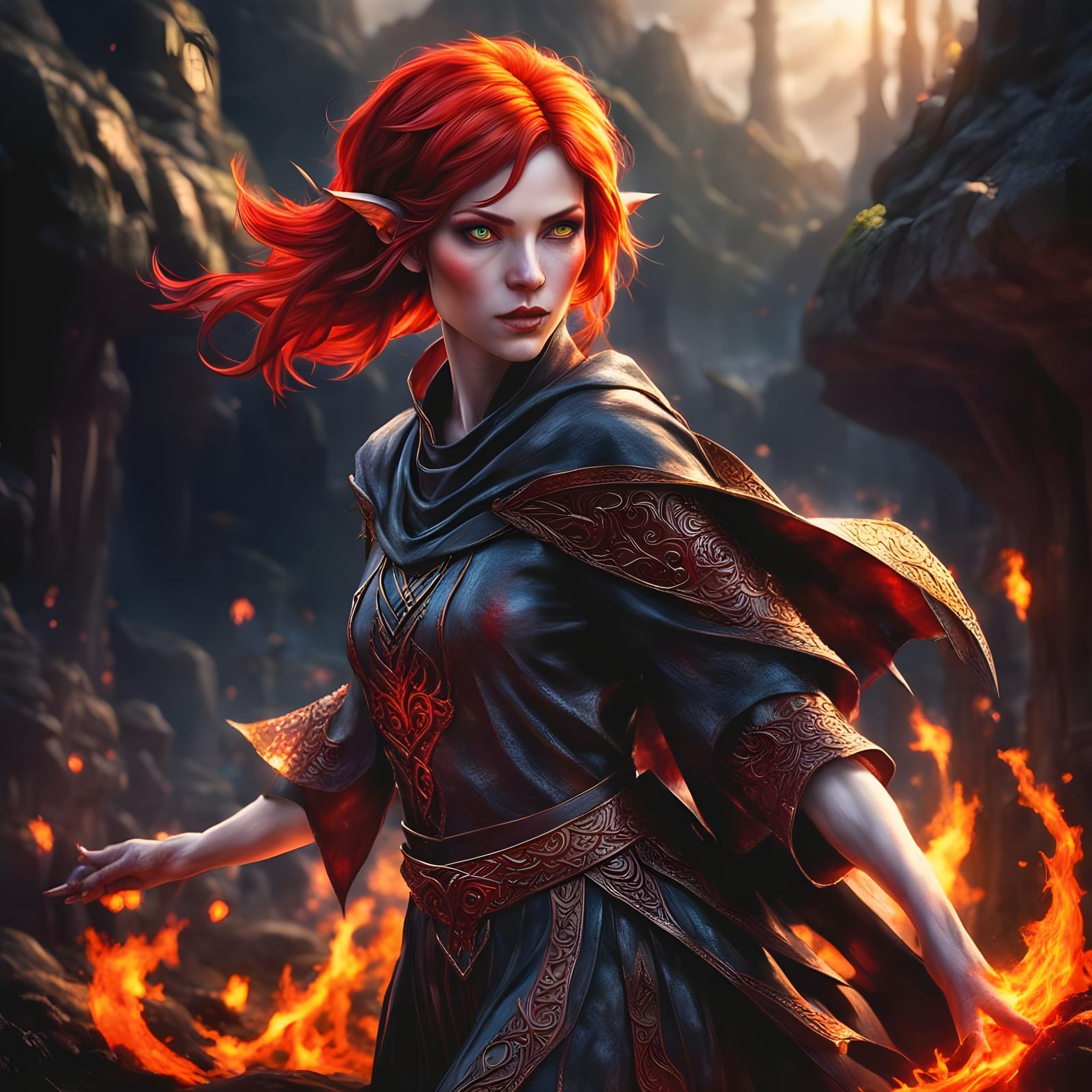 Fiery Dark Pixie Warrior: Mary Blood