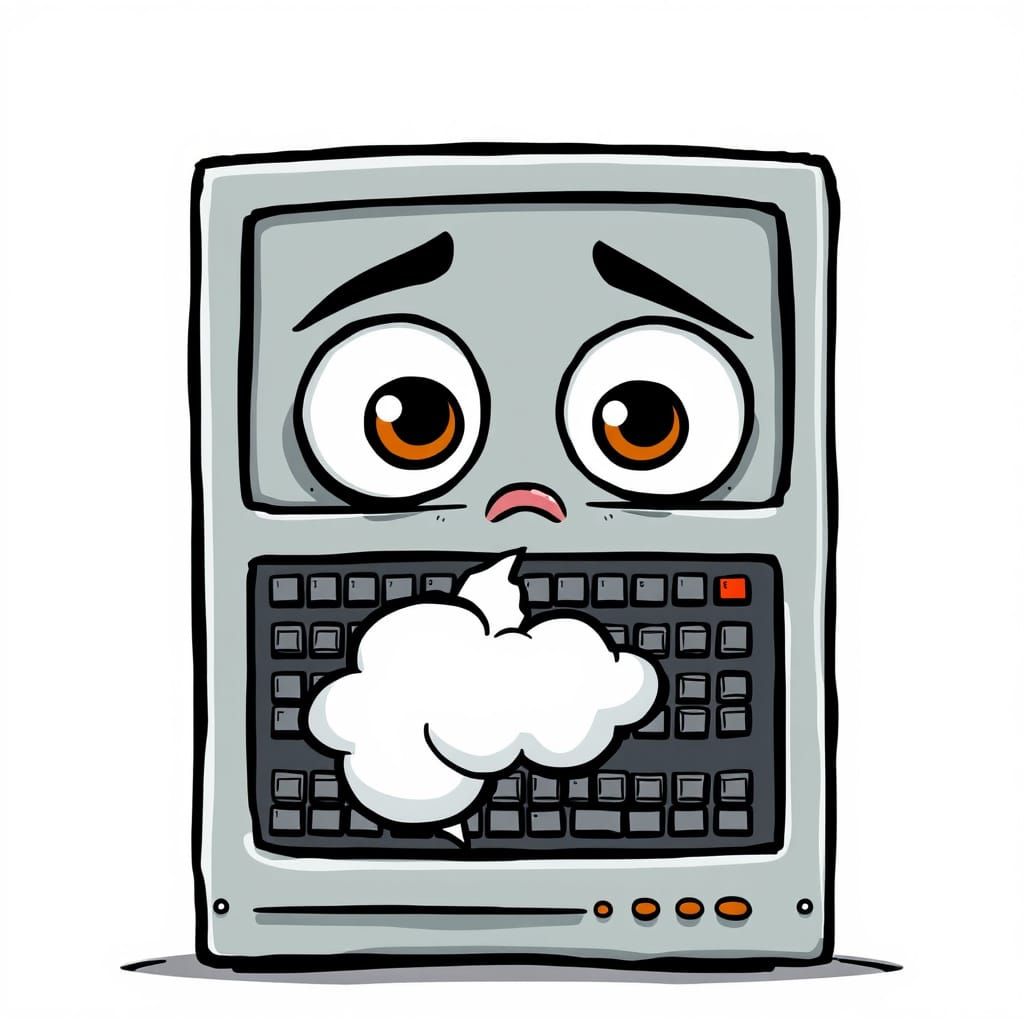 Cartoon Mainframe Computer Sneeze Cloud