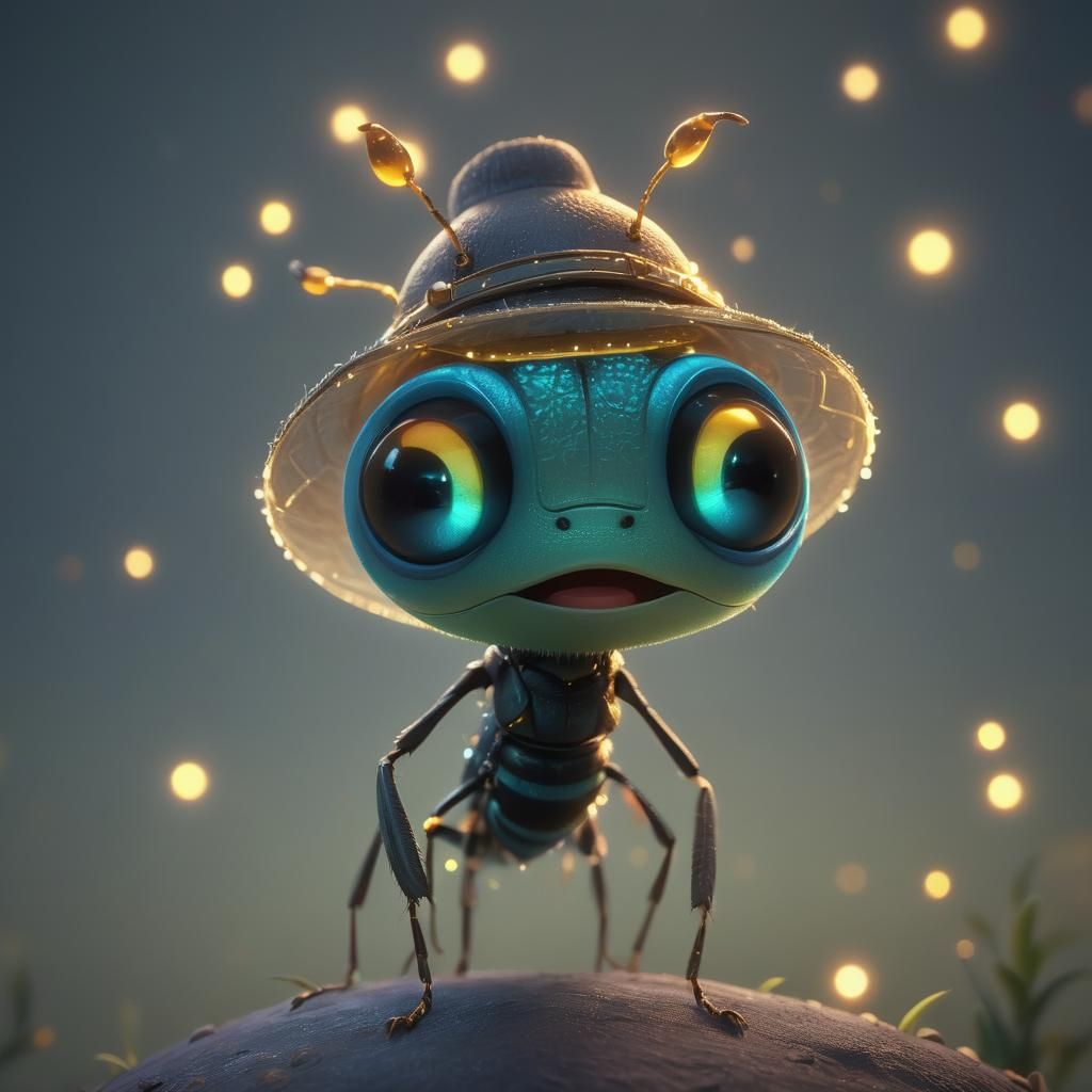 Disney-Style Firefly Portrait in 3D Cartoon Render