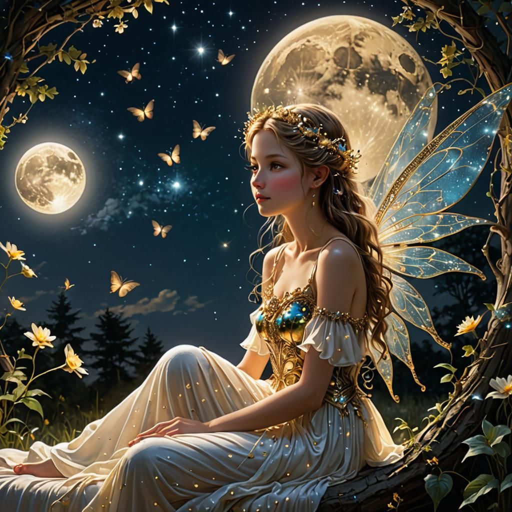 Luminous Bedtime Fairy with Moon