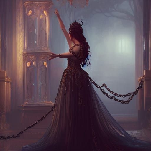 Chained Princess in Stained Glass Dress