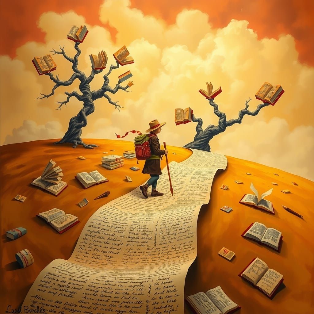 Surreal Traveler on a Path of Knowledge