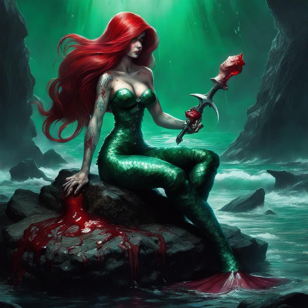 Sinister Gothic Ariel with Bloody Weapons