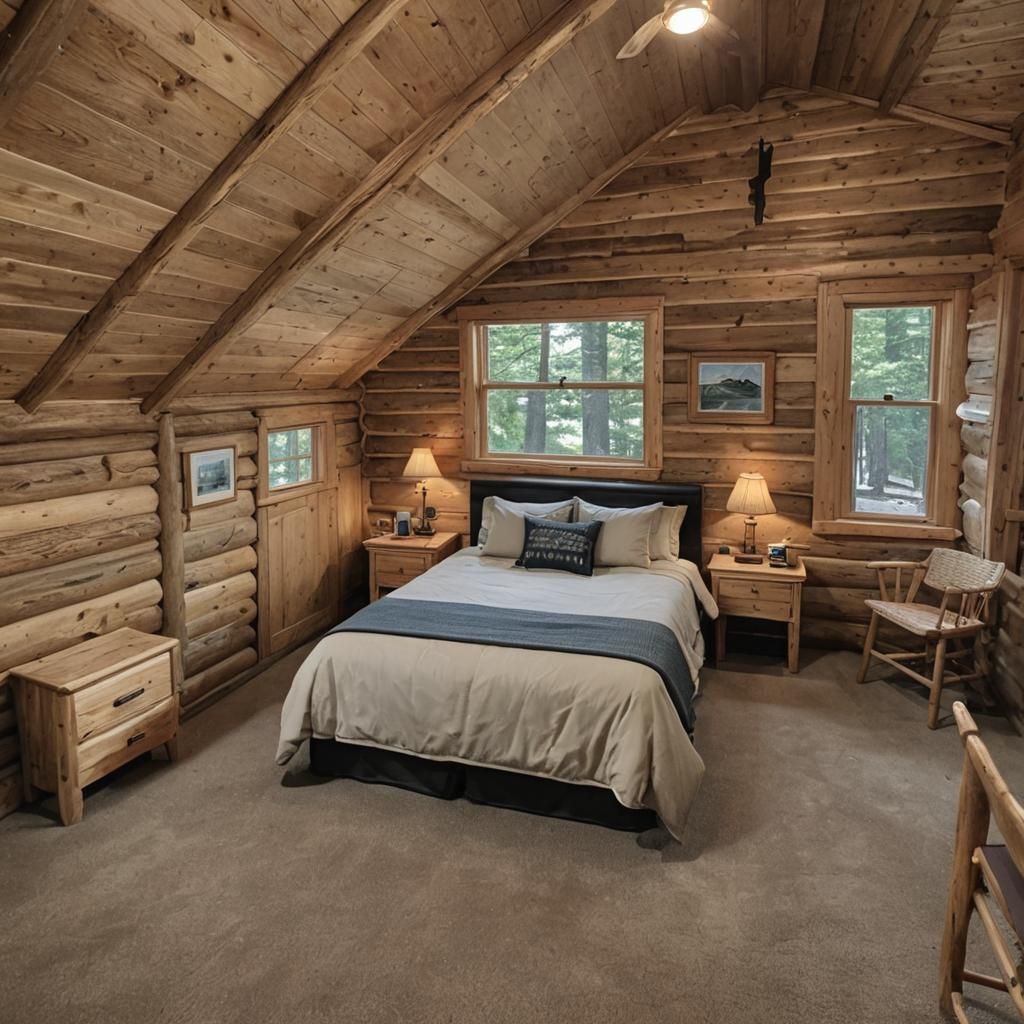 Cozy Cabin Bedroom in Summer