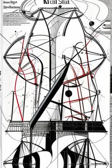 Chaotic 3D Music Graphic Score in Black and White
