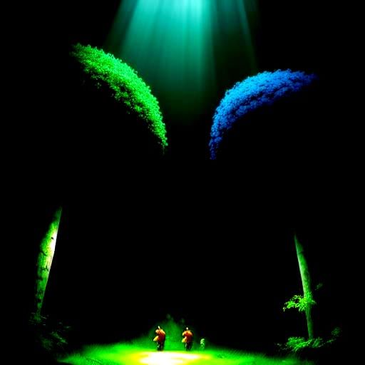 Rainforest Landscape Oil Painting with Chiaroscuro