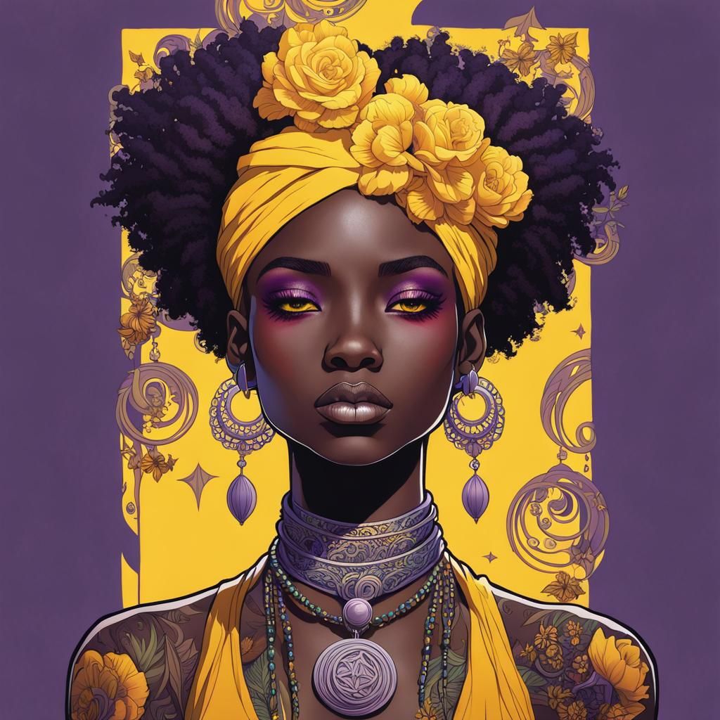 Colorful Grungy Portrait of Nonbinary Person