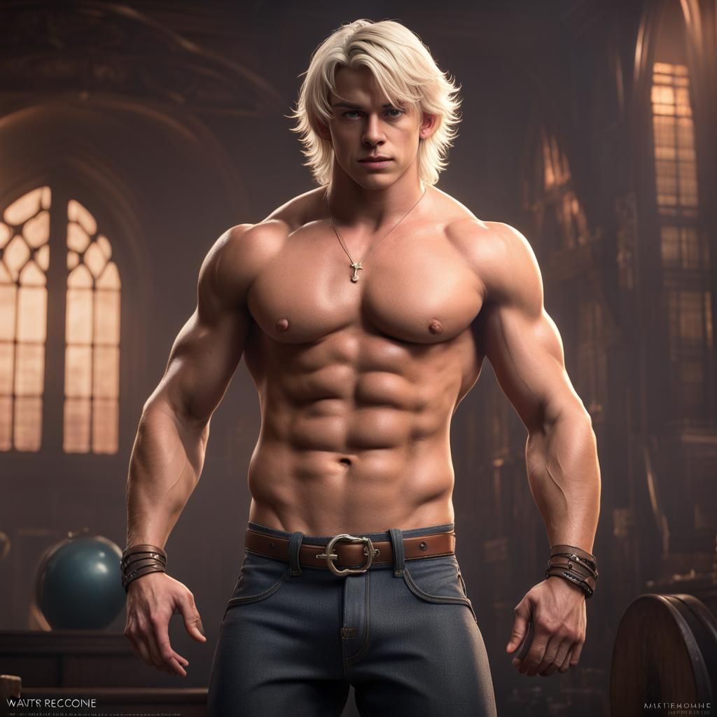 Detailed Matte Painting of a Muscular Man
