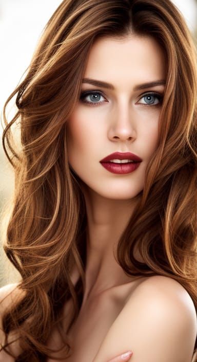 Auburn-Haired Woman with Freckles in Splash Art Style