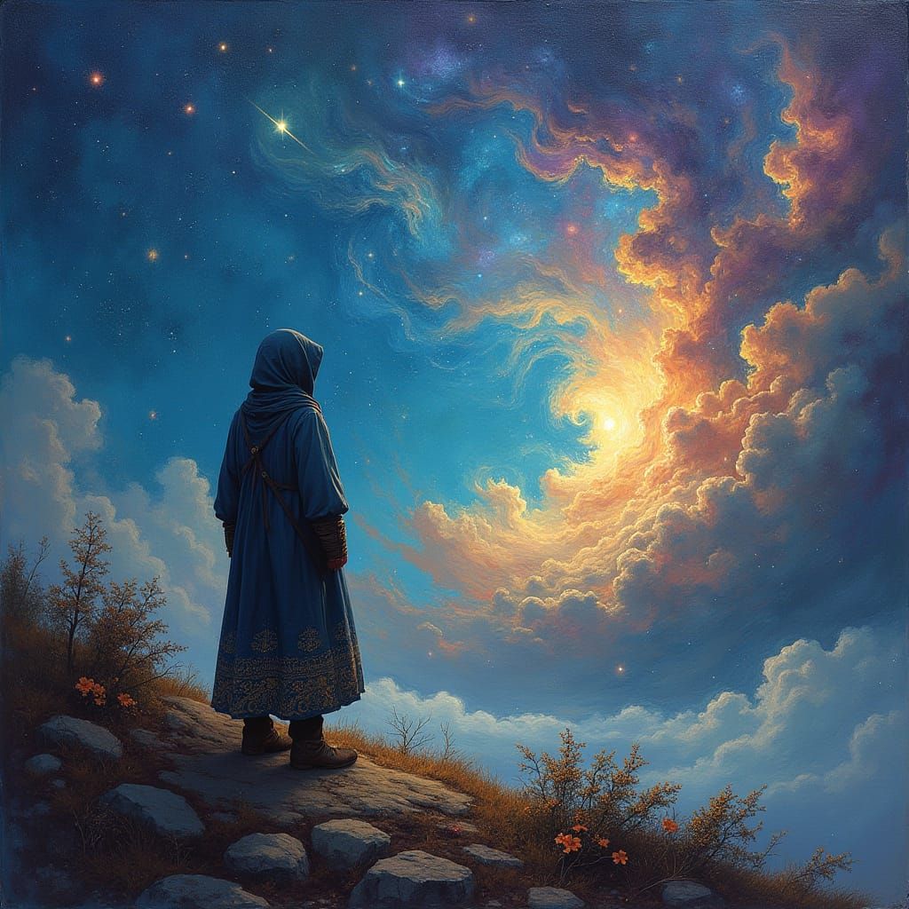 Cosmic Wanderer in a Swirling Nebula