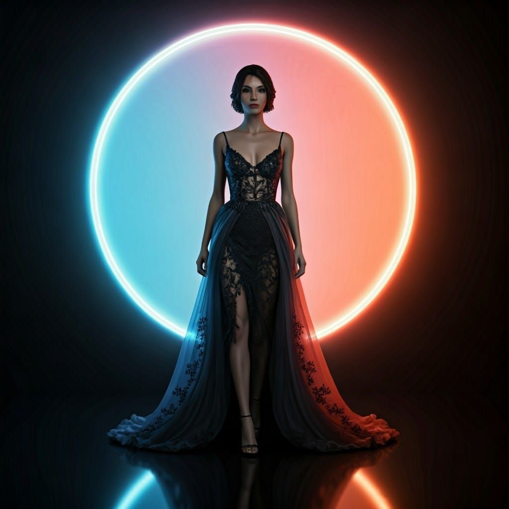 Glowing High-Fashion Runway Goddess