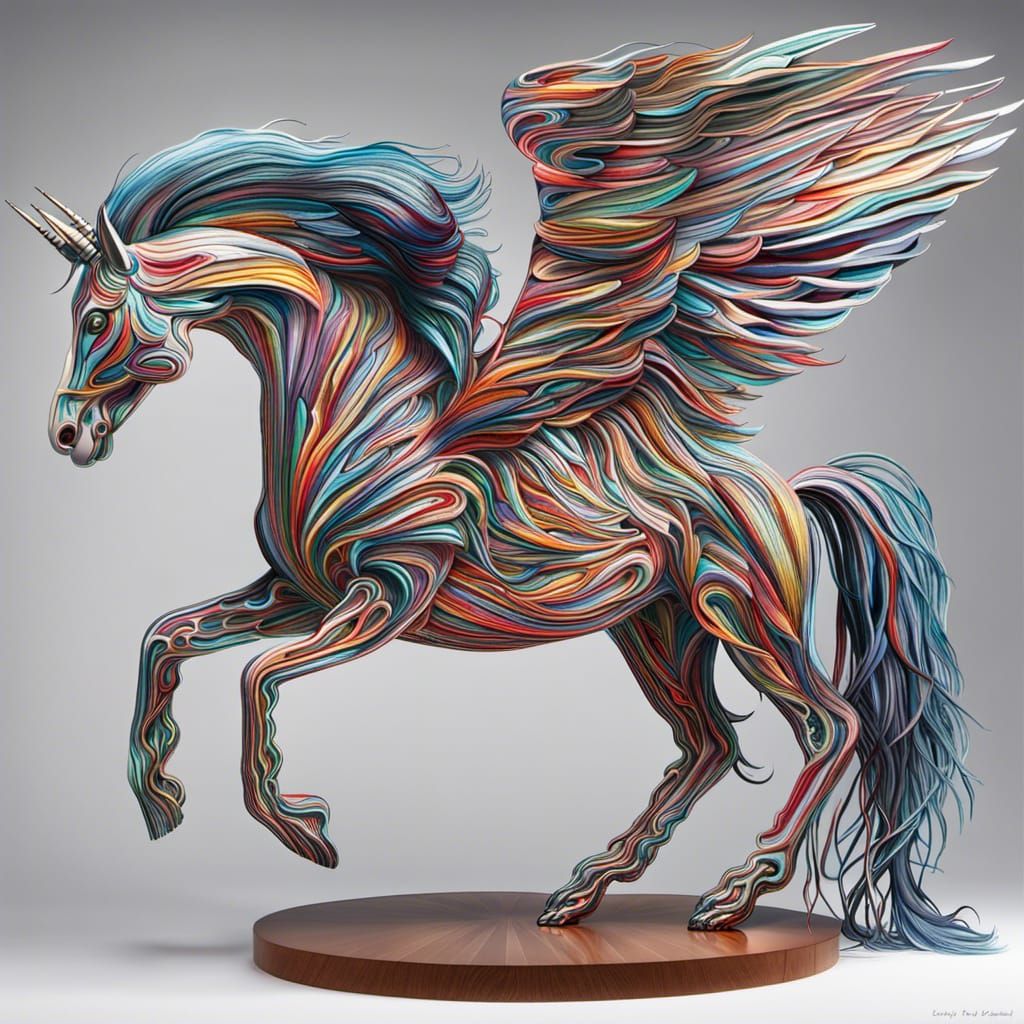 Hyperdetailed Pegasus Portrait in Bold Colors