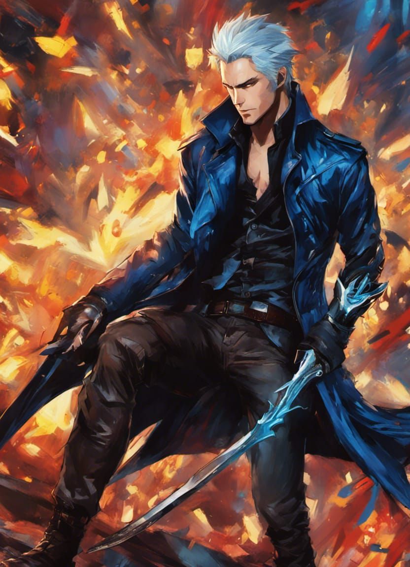 Vergil from Devil May Cry in Comic Style