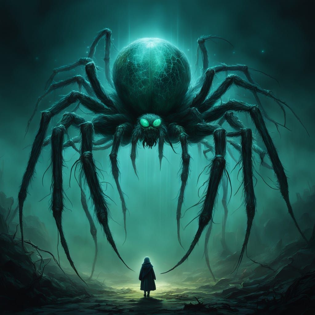 Ethereal Spider Weaves Web of Light in Darkened Nursery