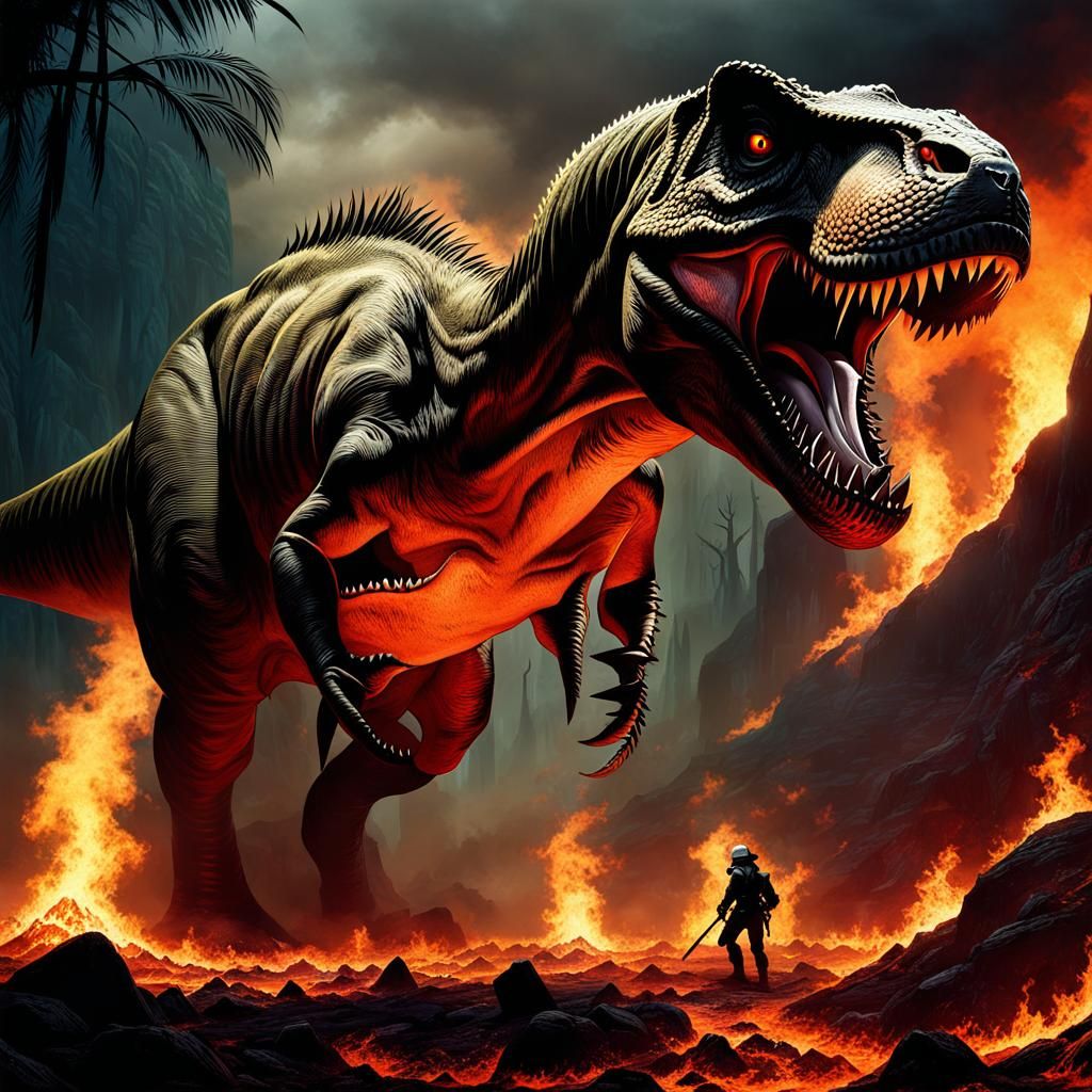 T-Rex in Hellscape