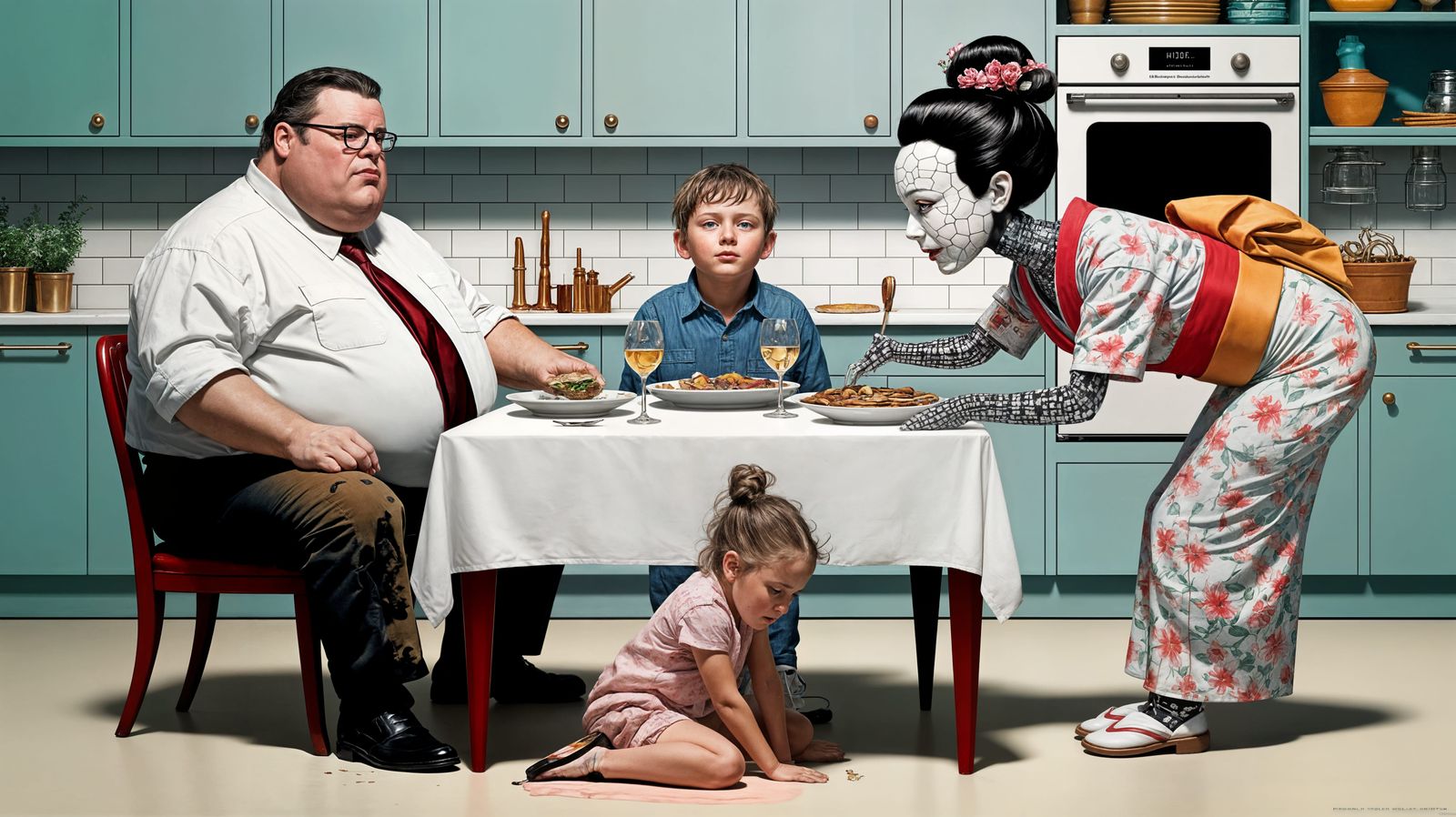 A Patriarchal Family in Whimsical Dystopia, Inspired by Norm...