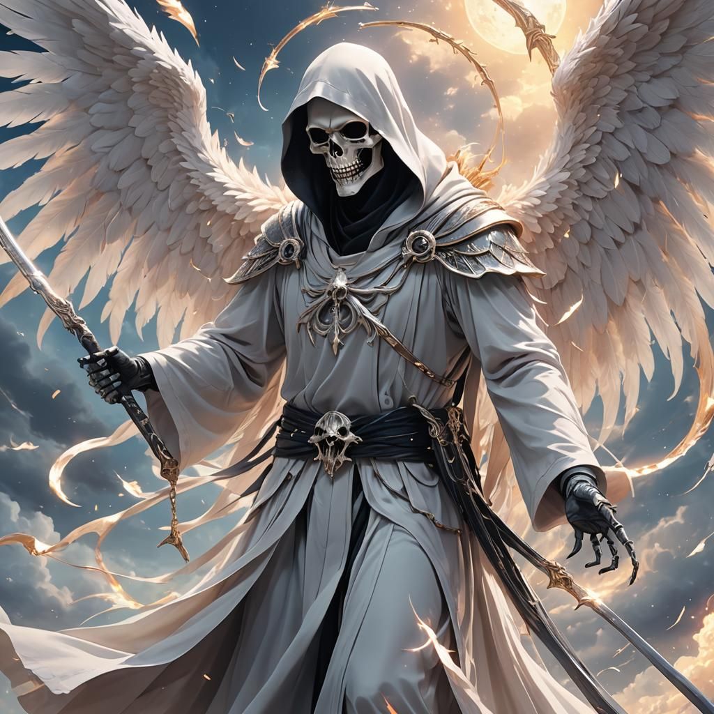 Angelic Grim Reaper Descent: Anime Art