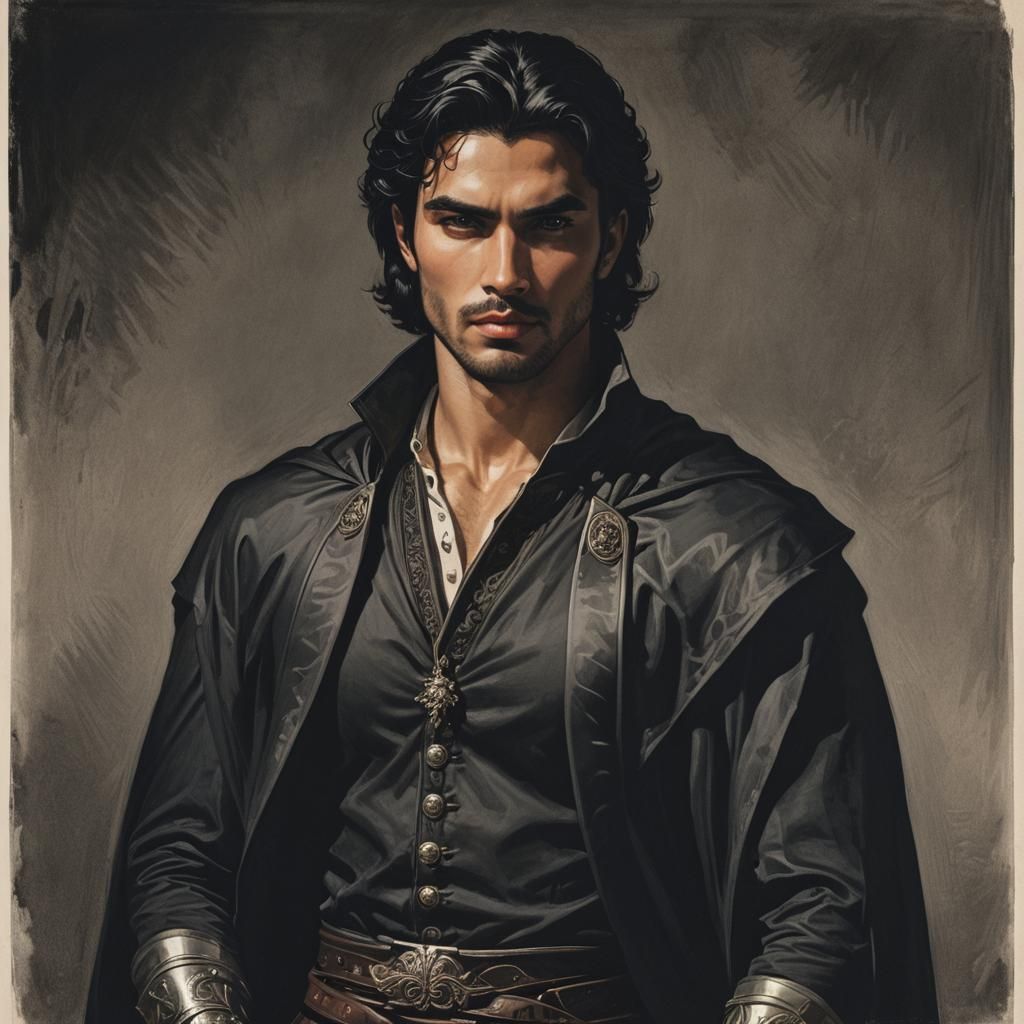 Shadowy Portrait of a Handsome Young King
