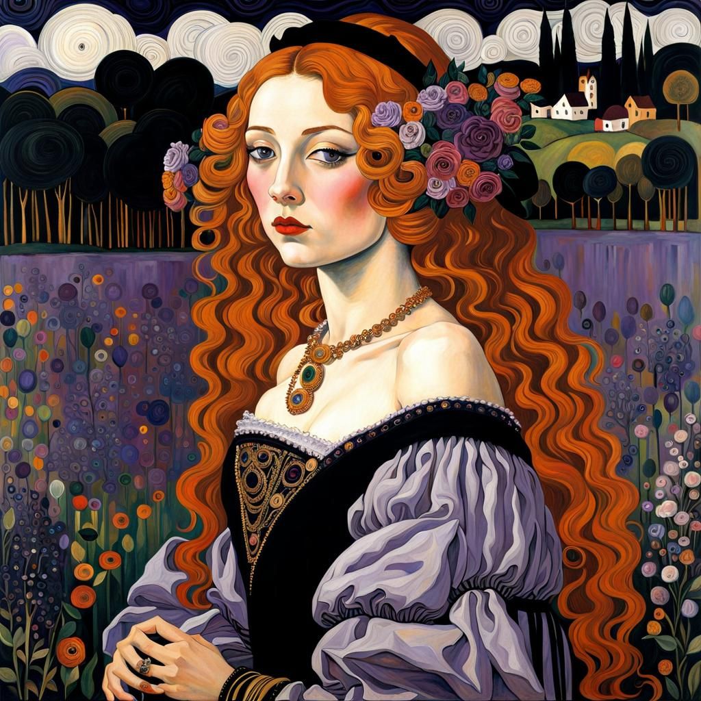 Intricate Clouds in Classical Art Style