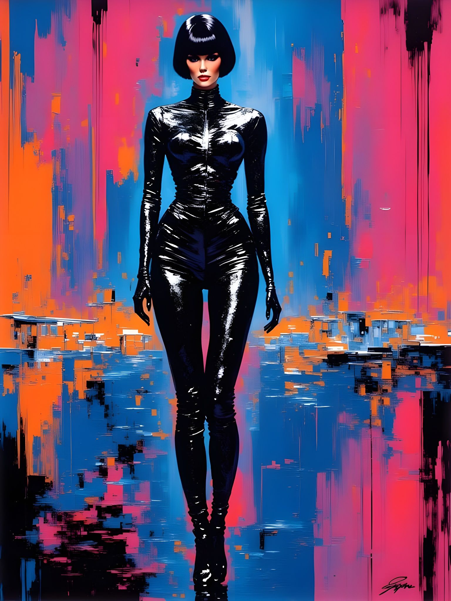 Abstract Glitch Art of Space Traveler