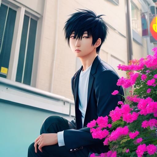 Cool Anime Asian Guy Portrait