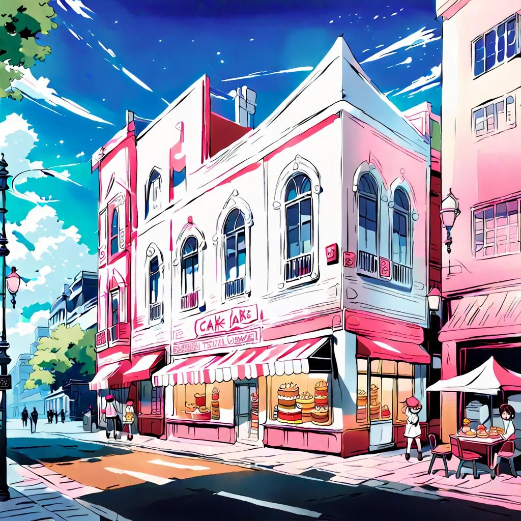 Cake Town in Anime Style with Cel-Shading