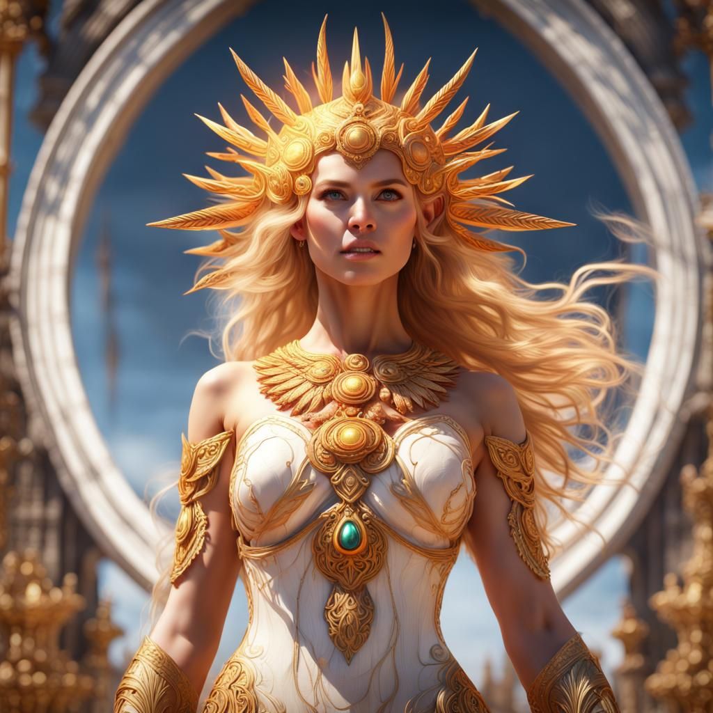 Golden-Haired Goddess of the Sun: Fantasy Art