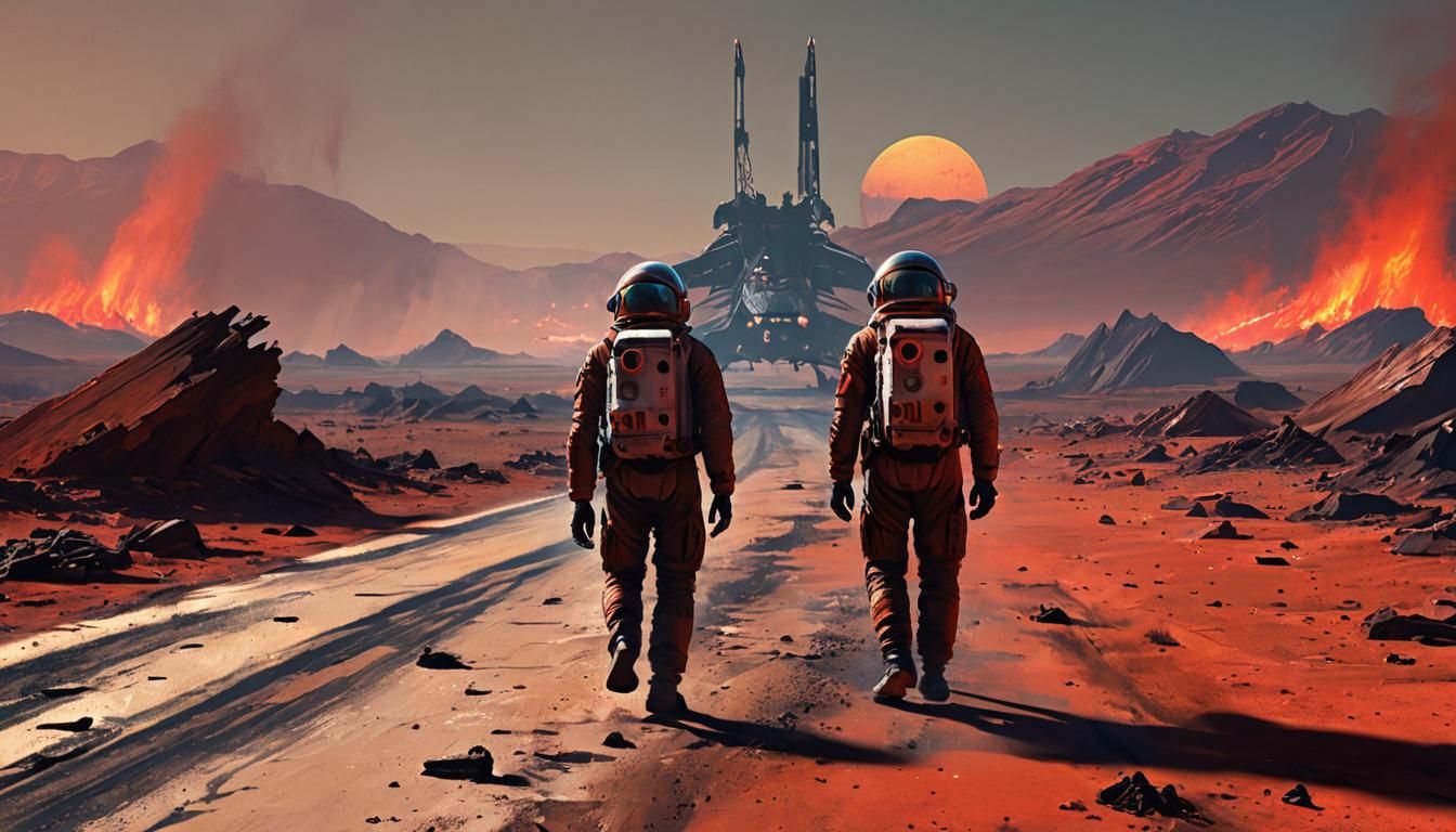 Zombie on Mars: Cinematic Digital Illustration