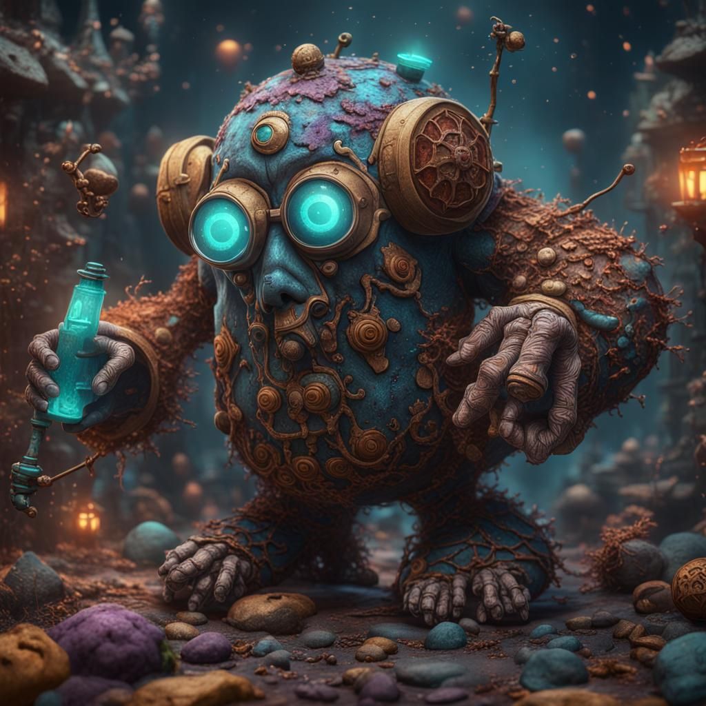 Hippy Surgeon Golem: Detailed Matte Painting