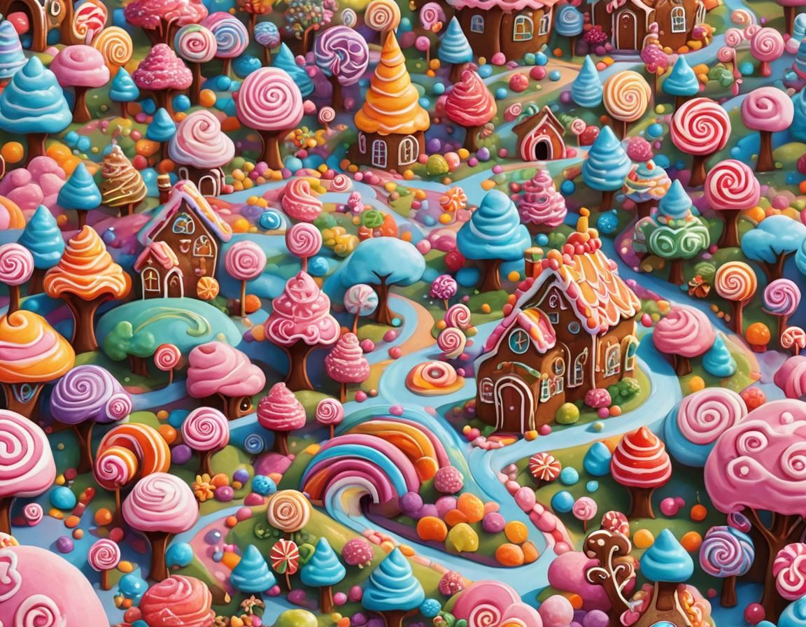 Colorful Candyland Fantasy Illustration