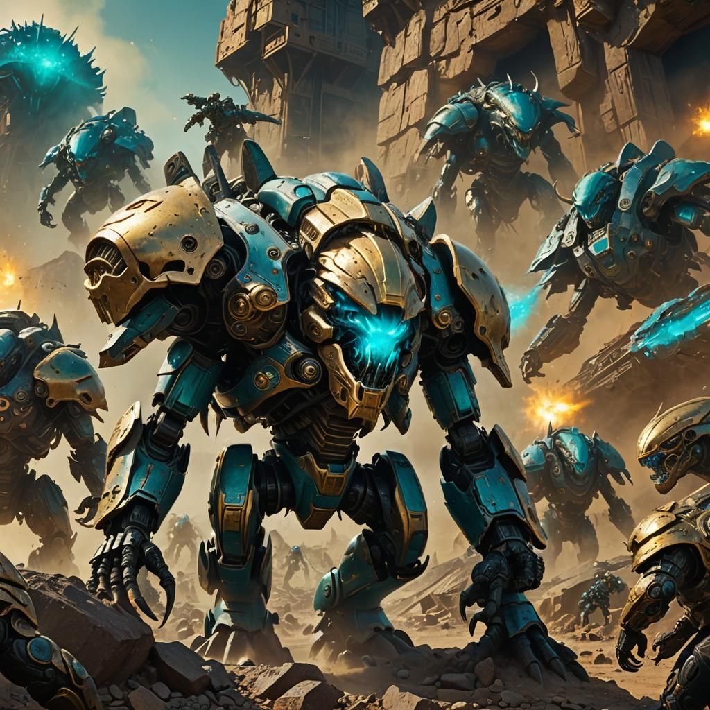 Armored Alien Invasion of a Gold Mine