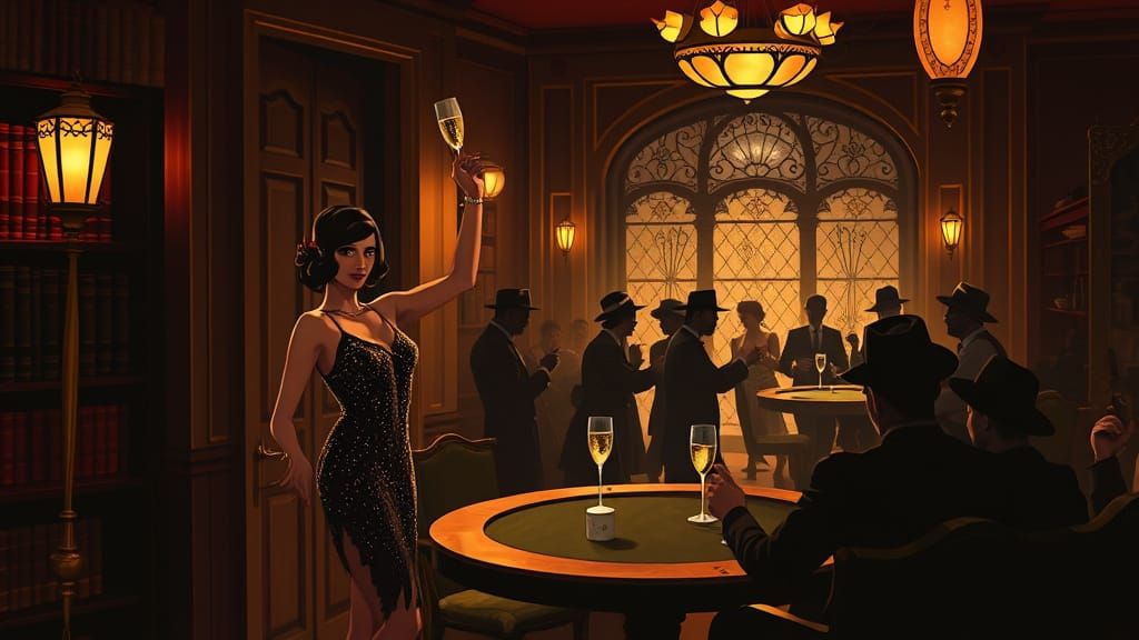 Flapper Reveals Secret Speakeasy in Art Deco Style
