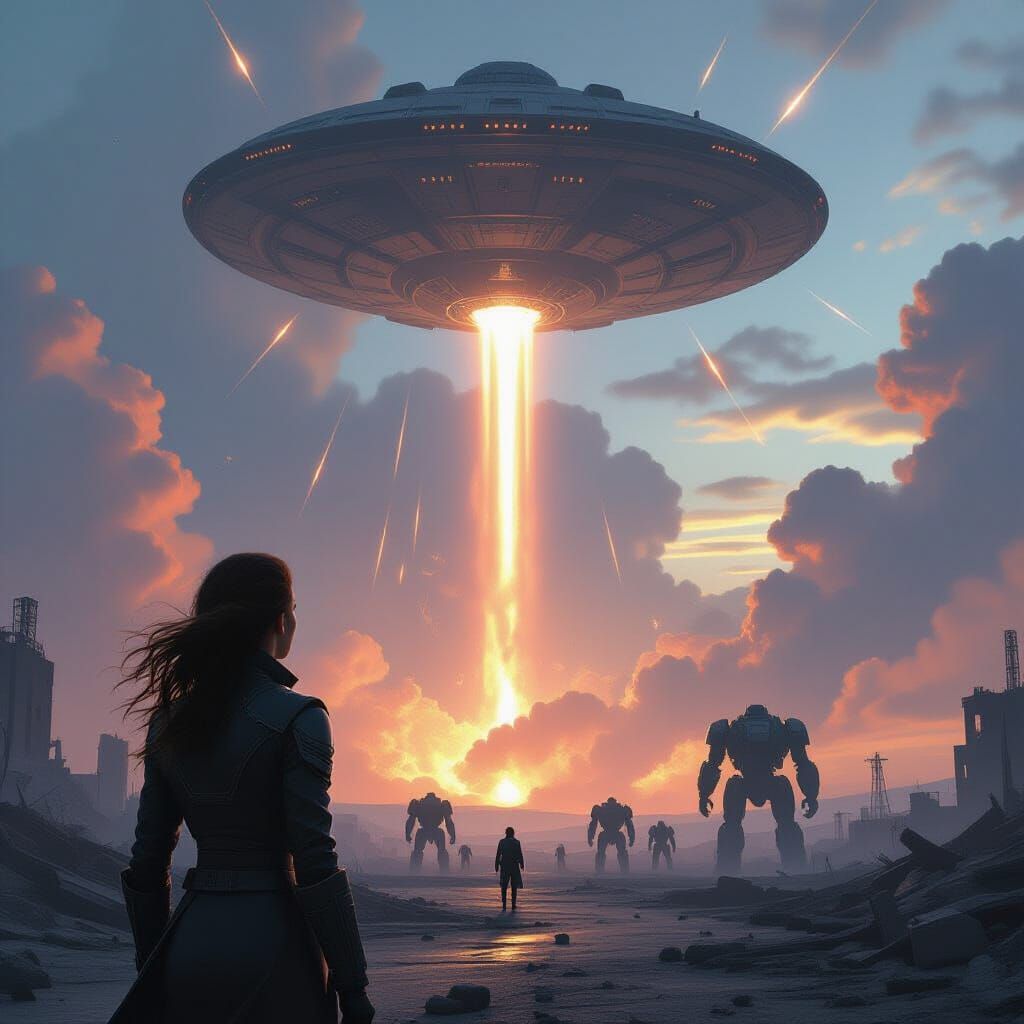 Pilot Witnesses Biomechanical Spaceship in Sci-Fi Battle