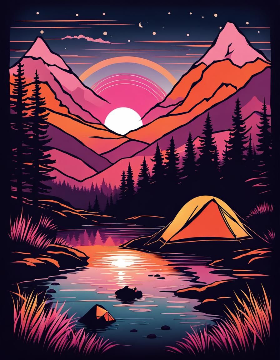 A captivating monoline illustration